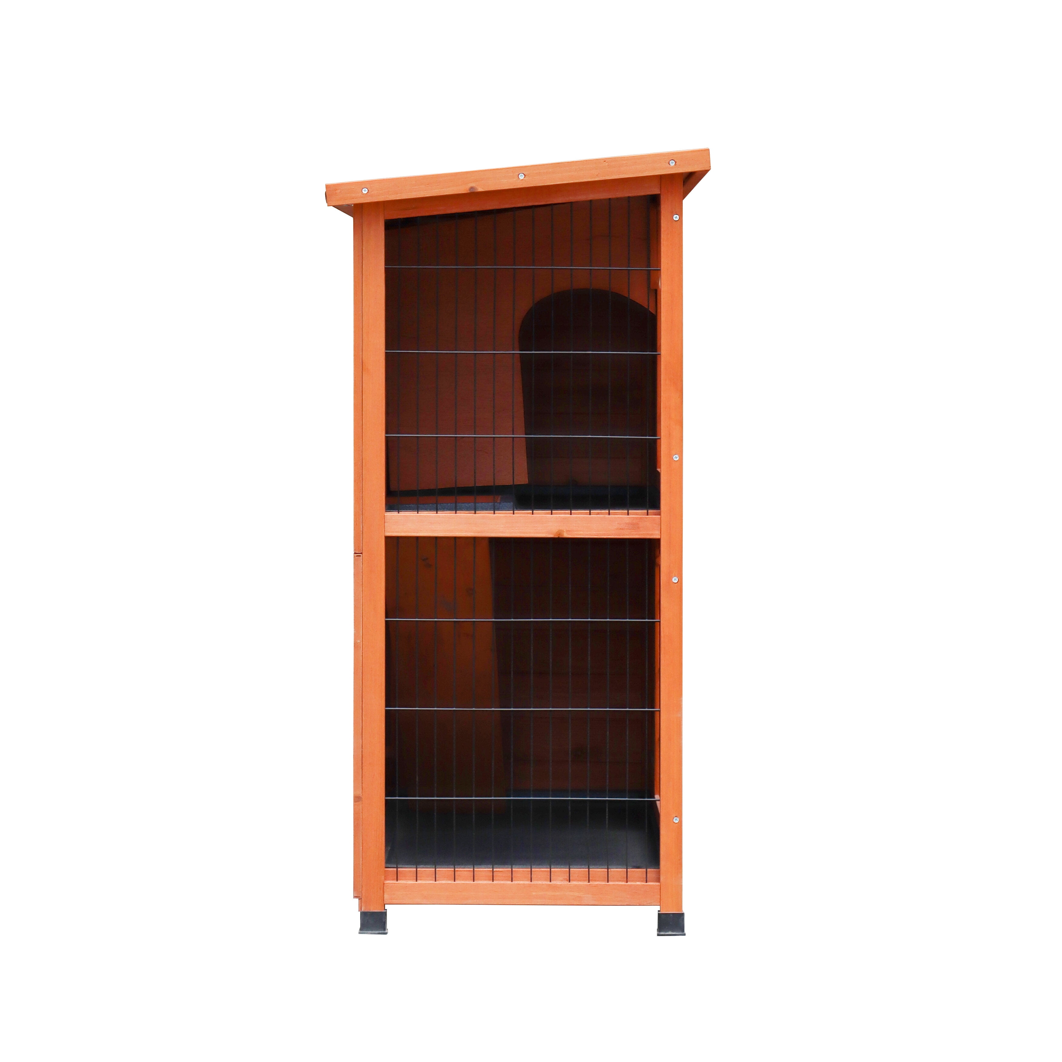 Pet Playpen Rabbit Hutch Outdoor, 2-Story Rabbit Cage Indoor with Run, Bunny Cage with 2 Removable No-Leak Trays, Pet Cages with Non-Slip Ramp, Waterproof Roof, Fence, for Small Animals,Guinea Pig Ca