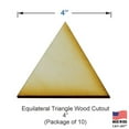 thumbnail image 2 of Package of 10, 4 Inch x 1/8" Baltic Birch Plywood Equilateral Triangle Wood Cutout for Wood Craft Project, Children or Adult Art Work, Home and Holiday Décor and DIY Fun, Made in USA, 2 of 2