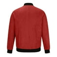 thumbnail image 5 of CHEEREAM Men's Casual Varsity Jacket Long Sleeve Button Down Cardigan Vintage Suede Bomber Jackets Spring Fall Coat with Pocket Red L, 5 of 6