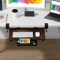 thumbnail image 2 of Small Keyboard Tray Under Desk .; X .; Small Size Keyboard Drawer with C Clamp-on Mount Easy to Install Pull Out Sliding Computer Keyboard Stand () (Wood), 2 of 7