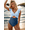 Blue Block, variant on Women's One Piece Swimsuit Ruffle Cutout Bathing Suits Slimming Tummy Control V Neck Wrap Swimwear