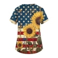 thumbnail image 5 of Iaqnaocc 4th of July Scrub Tops Women American Flag Sunflower Festival Nurse Uniforms Retro V-Neck Scrub Shirt Independence Day Short Sleeve Medical Freedom Workwear with Pockets Yellow L, 5 of 5