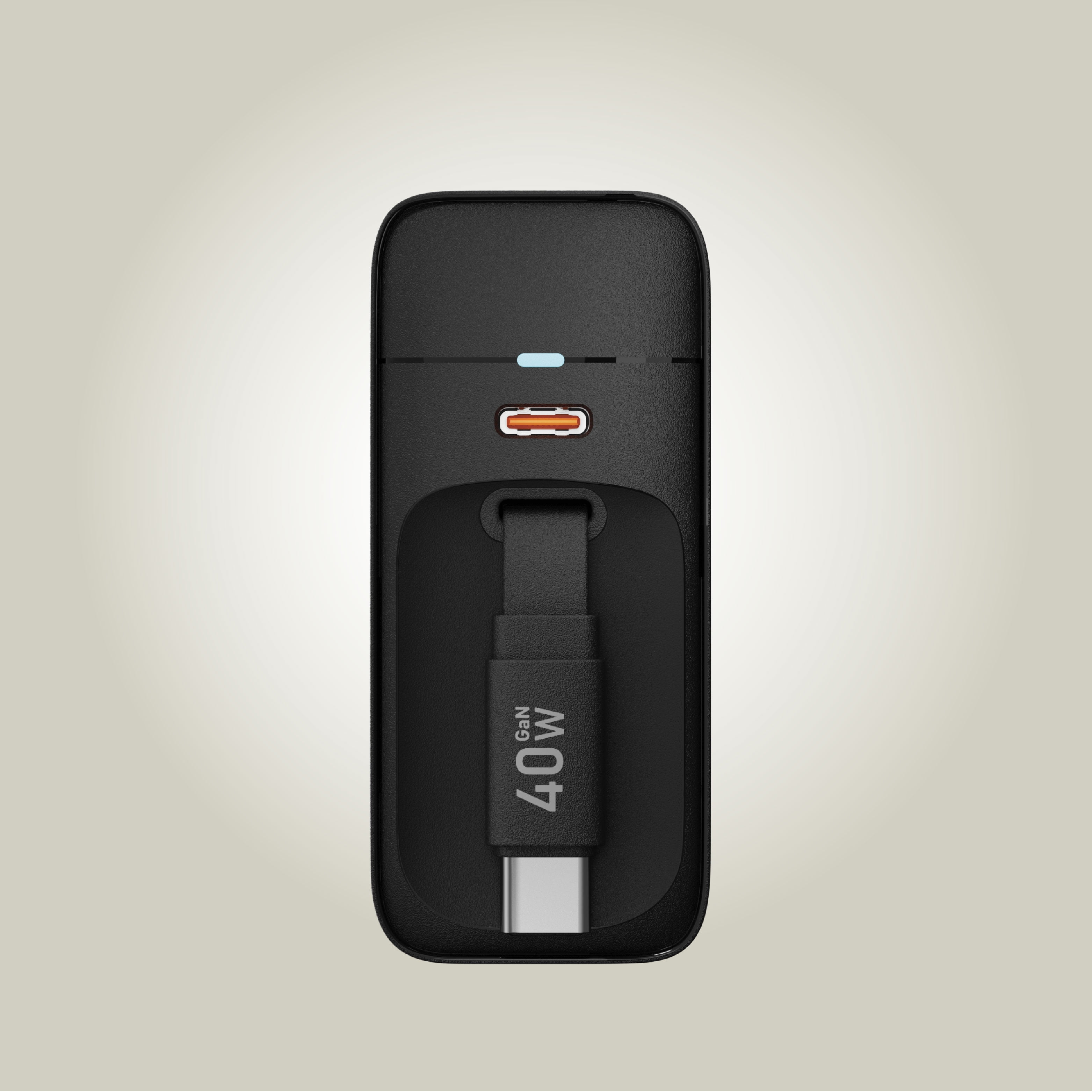 It's Just Smart Retractable Wall Charger, 40W Compact Plug, Built-in Type-C, Portable, iPhone, Samsung, Pixel