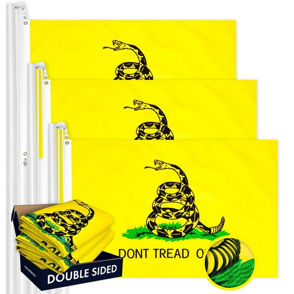 Gadsden Don't Tread on Me Flag 4x6FT 3-Pack Double-sided Embroidered Polyester By G128