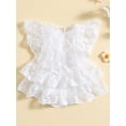 thumbnail image 2 of Infant Baby Girls Romper Dress Layered Ruffled Hem Summer Floral Lace Jumpsuit, 2 of 9