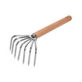 thumbnail image 1 of Rastrillo de mano DYNWAVEMX cultivador de suelo rastrillo de hojas Mango Largo 7 dientes, 1 of 8