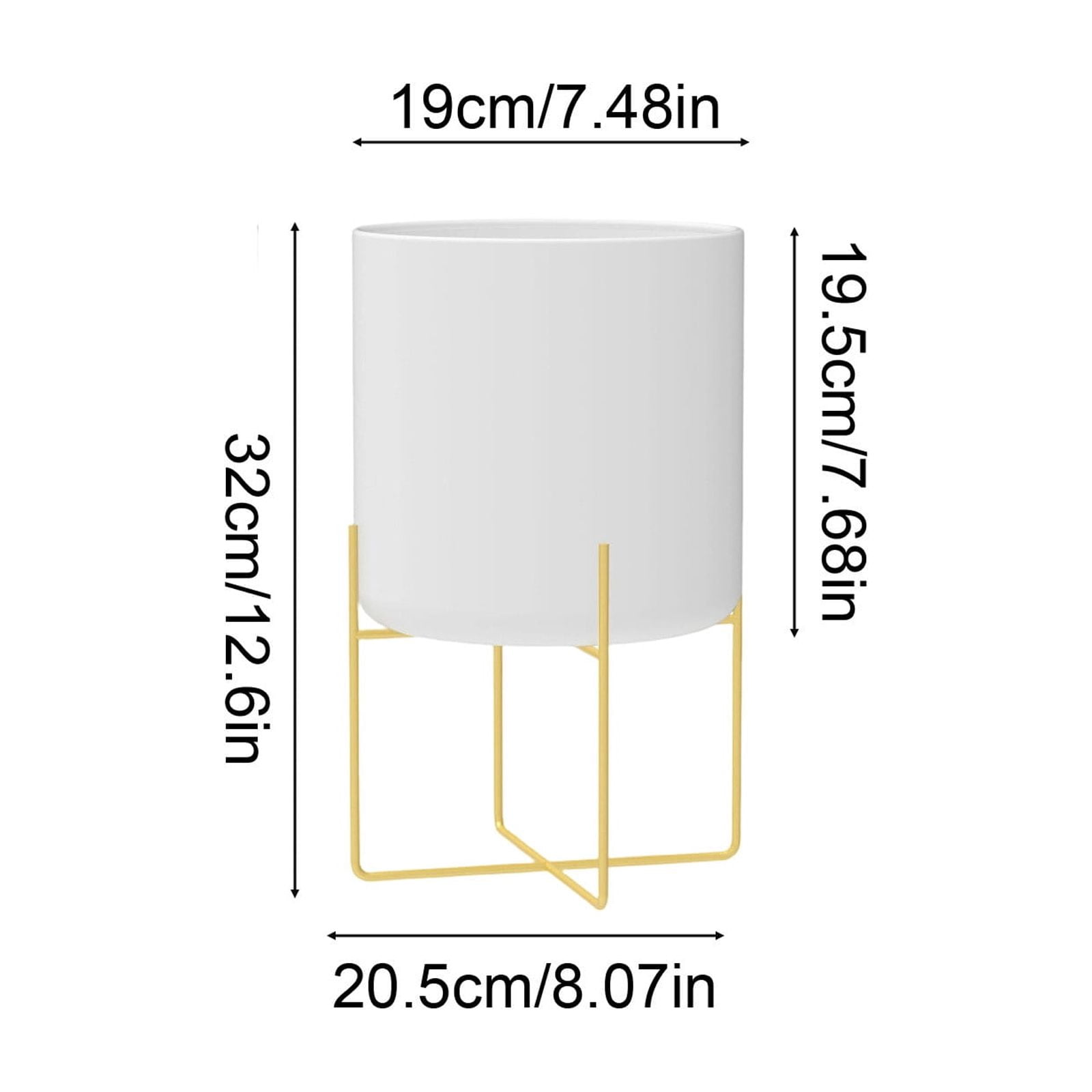YiJuHui Large Planters for Indoor Plants Modern Metal Flower Pot with Stand Drainage Holes Decorative Floor Planter for Living Room Office Garden Balcony