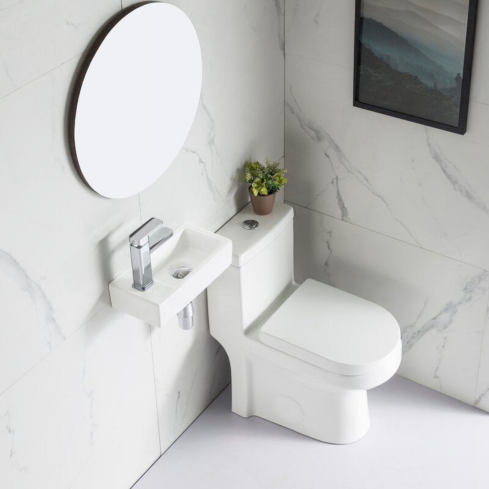 DeerValley Ceramic Rectangular 7'' Wall Mount Sink for Bathroom,White ,DV-1V081L