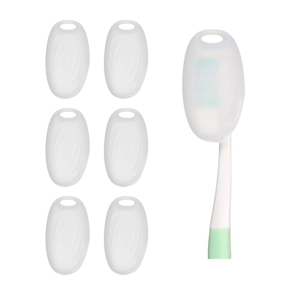 Uxcell 6 Pcs Fundas de Silicona para Cepillos de Dientes, Tapa de Reemplazo para Cabeza con Agujero para Colgar para Cepillo de Dientes Manual Eléctrico para Hogar Viaje Gimnasio, Claro