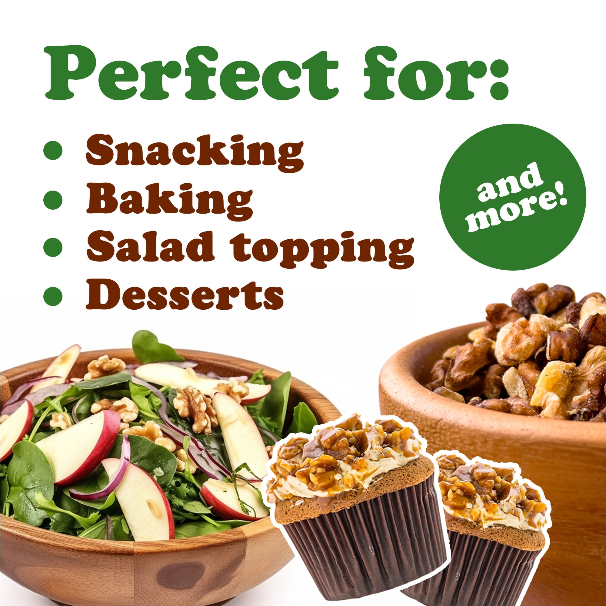 Dry Roasted Walnut Halves and Pieces, 1.5 Pounds – Vegan, Kosher, Bulk – by Food to Live