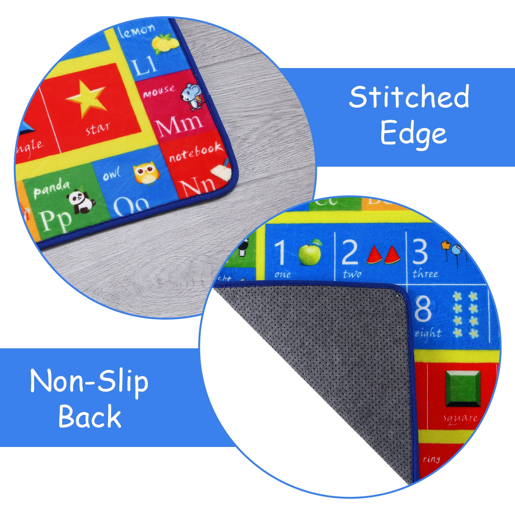 ChaoLink ABC Educational Area Rug Kids Rugs for Playroom Alphabet Numbers Classroom Rugs Learning Baby Playroom Mat Carpet for Children Bedroom Nursery Playroom ClassroomB