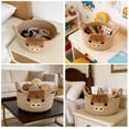 thumbnail image 4 of Cute Cow Shaped Cotton Rope Basket, Round Woven Nursery Storage Bin, Ears Handle Blanket Towel Organizer, Small Soft Shower Gift Basket for Home Decor and Nursery Styling, 8.6*6.6in, Khaki, 4 of 6