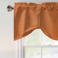 thumbnail image 4 of Burnt Orange Burlap Texture Tie Up Valance Curtains for Windows, Kitchen Curtains Window Treatments, Farmhouse Vintage Orange Short Window Shades Valances for Bedroom Bathroom Cafe 42"x18", 4 of 8