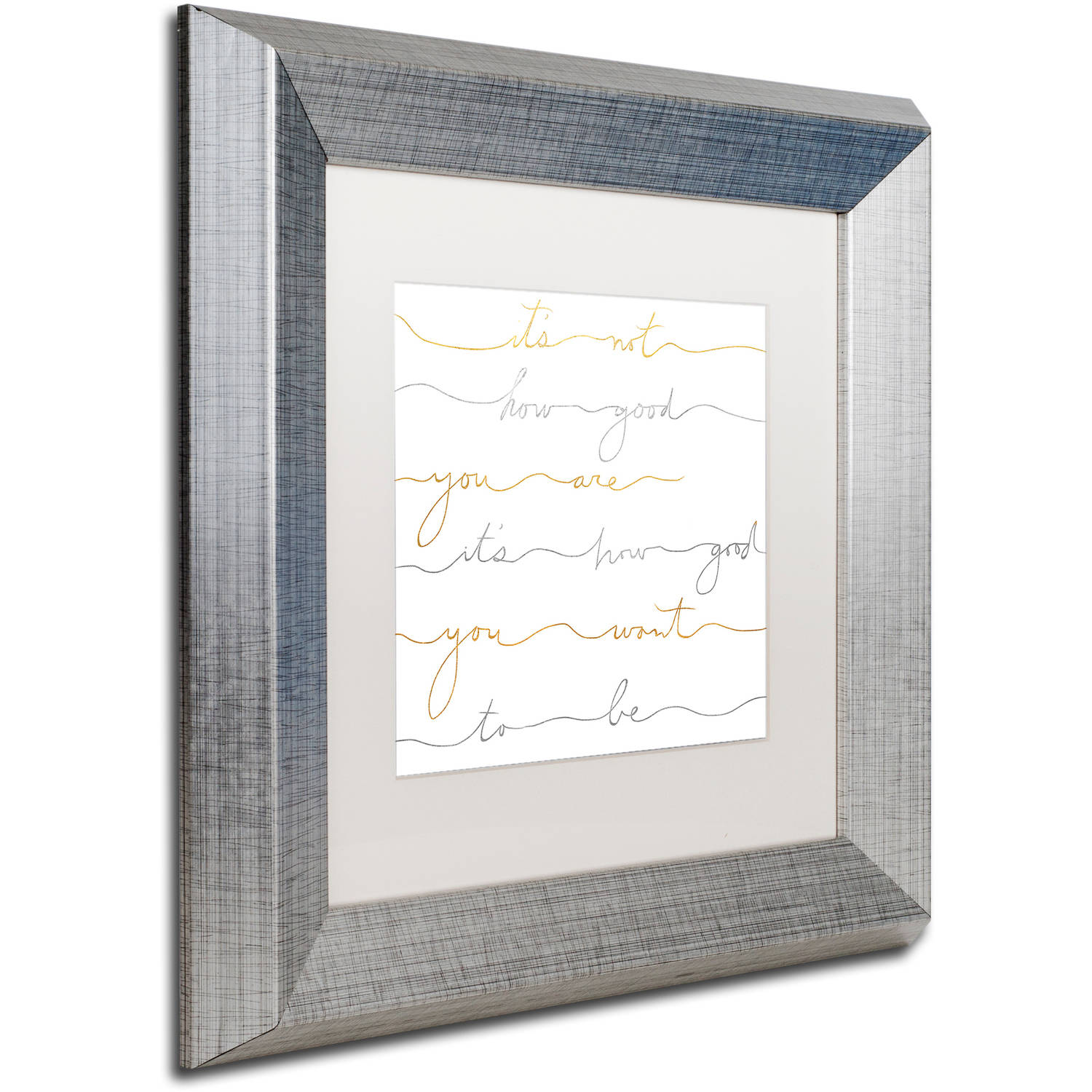 Trademark Fine Art "How Good Silver And Gold" Canvas Art by Lisa Powell Braun, White Matte, Silver Frame