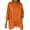 Orange, variant on Fall 100%Cotton Women's Fashion Solid Color V Neck Long Sleeve Tops Blouses Slit Short In Front Long Back Top