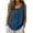 Navy, variant on Womens Linen Tops Square Neck Sleeveless Floral Pattern Stitch Relaxed Fit Daily Summer Blouses Trendy Green L