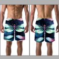 thumbnail image 3 of luoweisi Men's Beach Shorts Quick Dry Swim Trunks with Mesh Lining Dragonfly S, 3 of 5