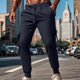thumbnail image 1 of Ceisia Gift Men's All-Season Casual Pants - Fashionable Washed Solid Color Drawstring Elastic Waist Zipper Pocket Pants, 1 of 7