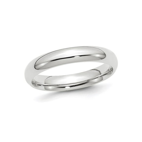 Gem & Harmony Ladies 10K White Gold 4mm Polished Wedding Band Ring for Women