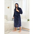 thumbnail image 1 of Flannel Couple Hooded Bathrobe (1pc), 1 of 4