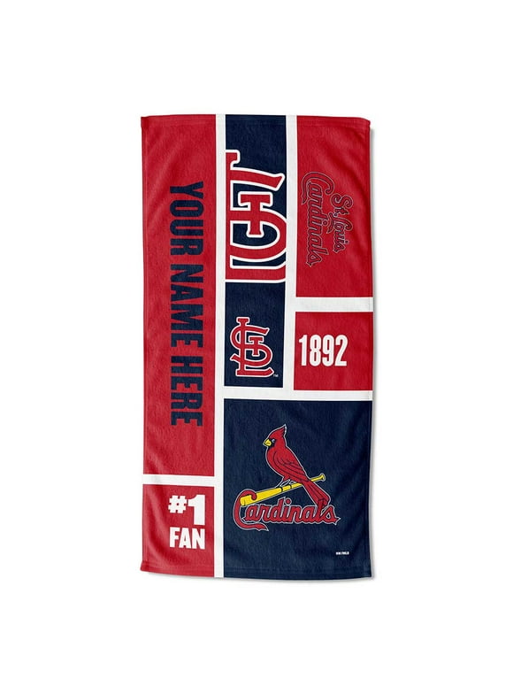 St. Louis Cardinals MLB "Colorblock" Personalized 30"x 60" Beach Towel
