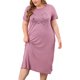 thumbnail image 1 of Women's Plus Size Nightgown Cat Print with Pocket Sleep Dress Sleepwear Purple 4X, 1 of 5