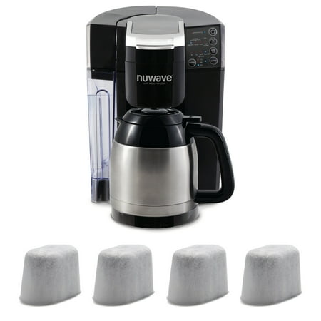- NuWave BruHub 3 in 1 Coffee Maker with Stainless and 4 Pack Replacement Filter