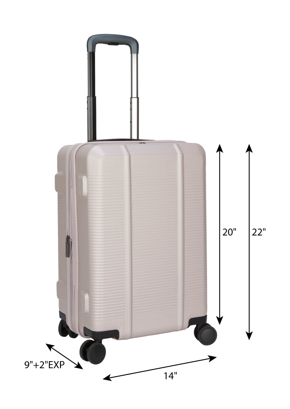 btL 20-inch Carry-On Expandable Hardside Upright Luggage With 360-Spinner Wheels and Divider Pockets, Taupe