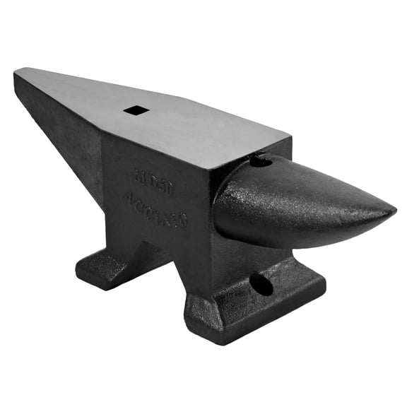 Easmvetaln 110Lbs(50kg) Cast Steel Anvil with Single Horn, Anvils for Blacksmithing Forge Tools, Black