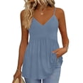 thumbnail image 2 of QASIEATN Womens Summer Tops V Neck Solid Color Casual Tank Tops Sleeveless Womens Tank Tops, 2 of 6