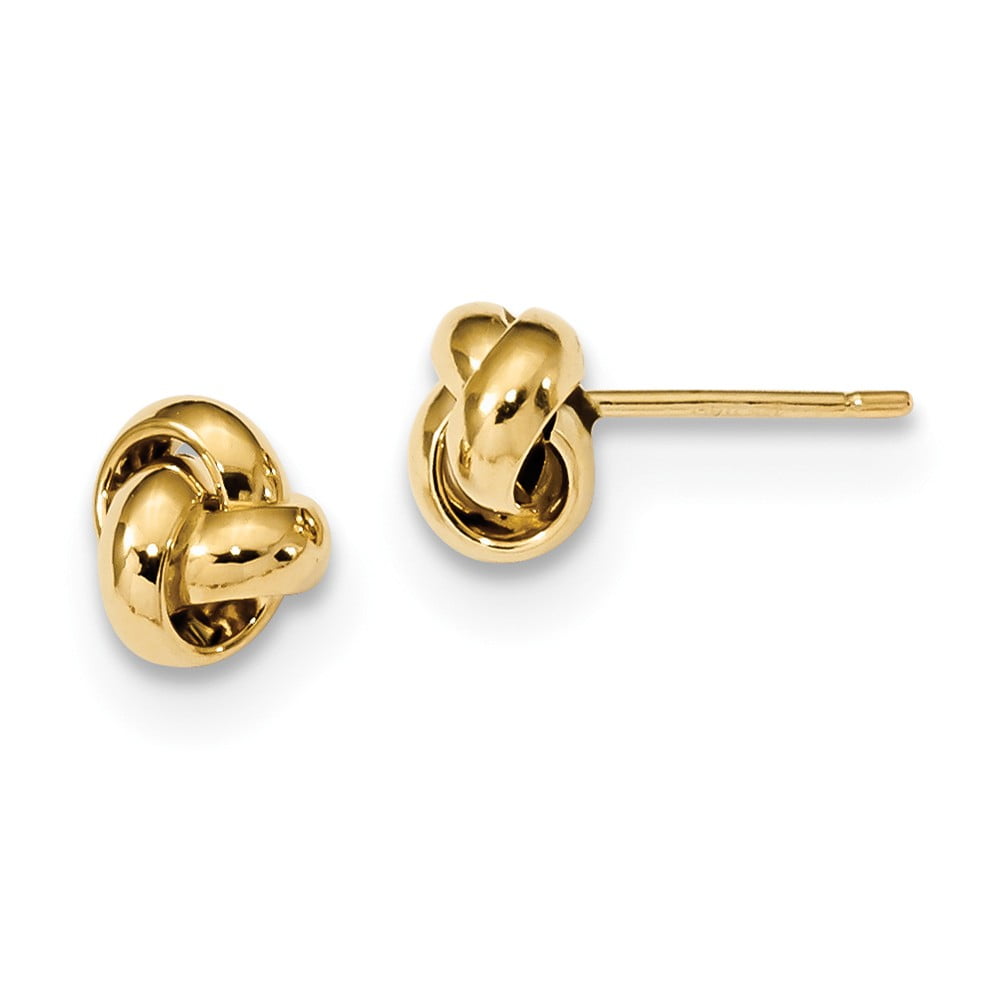 Beautiful 14k Gold Polished Love Knot Post Earrings