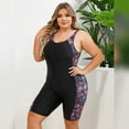 thumbnail image 5 of IBTOM CASTLE Plus Size One Piece Swimsuit for Women Tummy Control Bathing Suit Sun Protection UPF 50+ Rash Guard Surfing Swimwear 3XL Black - Firework, 5 of 8