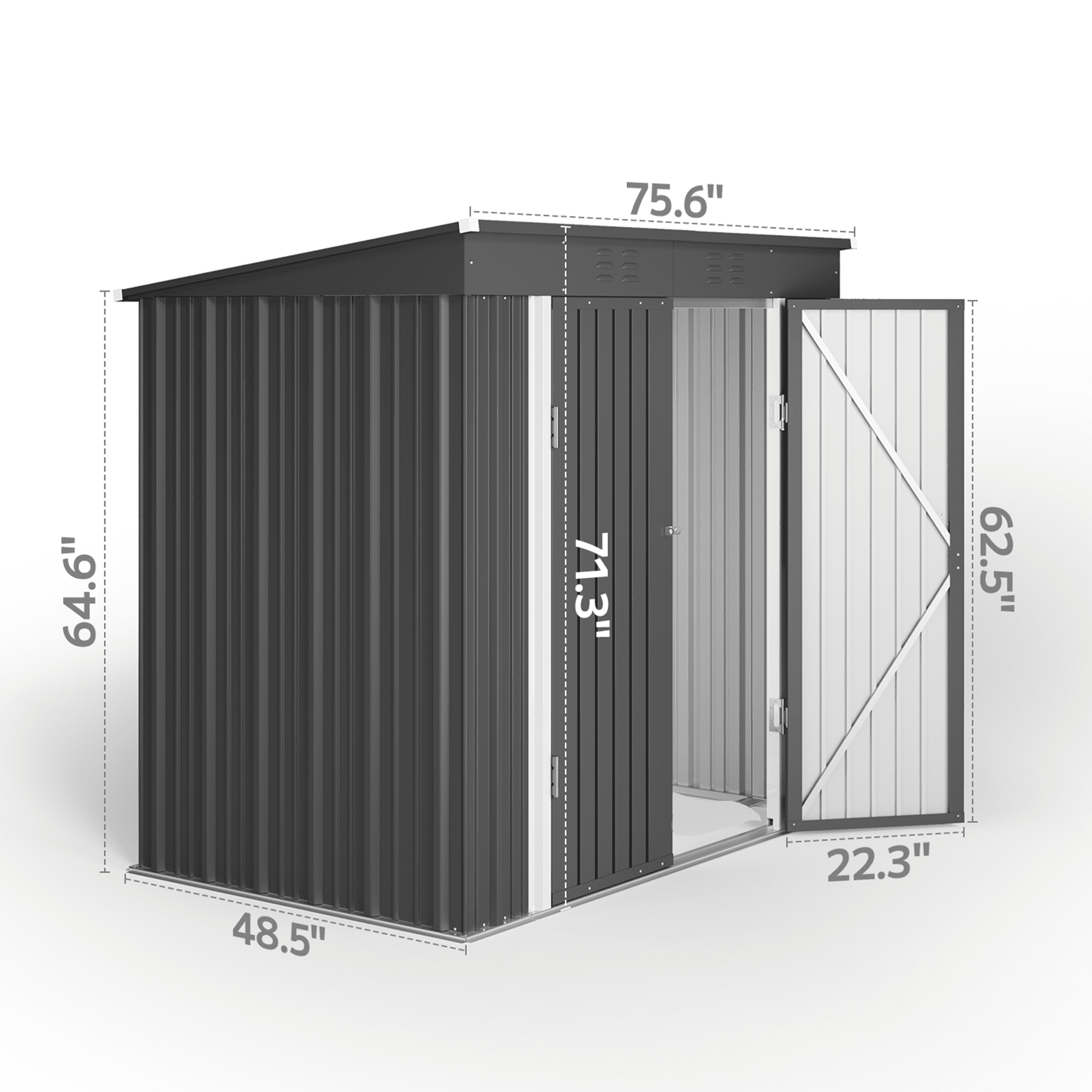 Asofer 6'x4' Outdoor Storage Shed, Heavy Duty Metal Garden Shed with Lockable Door for Patio, Backyard, Lawn, Dark Gray