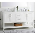 thumbnail image 2 of Elegant Decor Aubrey 60" Double Quartz Top Bathroom Vanity in White, 2 of 15