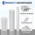 thumbnail image 3 of 6 Pcs 10 x 12 mm 316 Stainless Steel Dowel Pins, Cylindrical Shelf Support Peg Pin, Silver Tone, 3 of 6