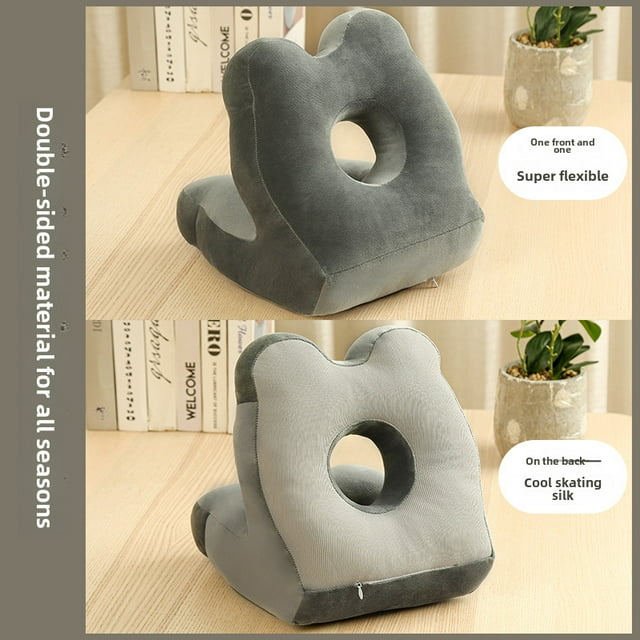 Similin Dual-Sided Office & Student Nap Pillow: Soft Plush & Cool Silk for Customizable Comfort, Perfect for Daytime Siestas, Worldwide Availability – Dark Gray