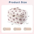 thumbnail image 3 of Bolsa de maquillaje RSRSLEII acolchada de pana grande para mujer, rosa, 3 of 6