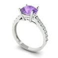 thumbnail image 2 of Clara Pucci 14K White Gold 2.3ct Alexandrite Solitaire with Accents Ring, 2 of 8