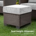 thumbnail image 2 of RoyalCraft Outdoor Patio Furniture Set, 6 Piece Outdoor Rattan Sofa Set, All Weather Wicker Conversation Set with Coffee Table, Ottomans for Porch Backyard Garden, Grey, 2 of 3