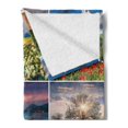 thumbnail image 2 of Summer Soft Flannel Fleece Throw Blanket, Collage with 9 Different Square Framed Freshening Summer Landscapes Rural Nature, Cozy Plush for Indoor and Outdoor Use, 70" x 90", Multicolor, by Ambesonne, 2 of 5