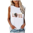 thumbnail image 1 of OAVQHLG3B Summer Tops for Women 4th of July Outfits for Women Patriotic ShirtsWomen's Fashion Round Neck Independence Day Printing Sleeveless Tops, 1 of 4