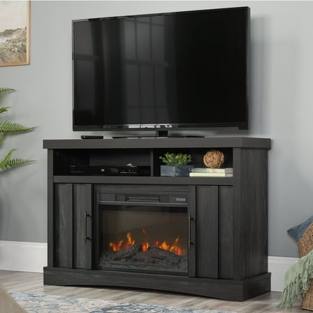Sauder Entertainment/Fireplace TV Stand for TV's up to 50", Black Finish