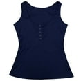 thumbnail image 5 of Womens Tank Tops Solid Color Low Cut Button Down Sleeveless Tanks Spring Summer Casual Camisole Tops for Women Blue L, 5 of 5