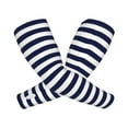 thumbnail image 2 of Fotbe Navy Blue And White Stripes UV Sun Protection Arm Sleeves - Tattoo Cover Up - Basketball Arm Sleeve UPF 50 Cooling for Men Women, 2 of 8