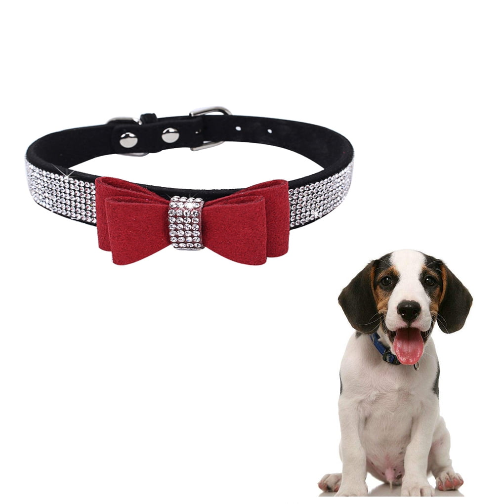 small dog collar with bow tie