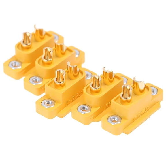 5Pcs XT60E1-M Mountable XT60 Male Plug Connector Model Aircraft Drones Battery