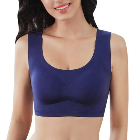 

Women Ultra Thin Ice Silk Bra Comfortable Plus Size Seamless Wireless Sports Bra With Removable Pads