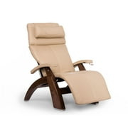 Human Touch PC-420 Classic Manual PLUS Perfect Chair Series 2 Walnut Wood Base Zero-Gravity Recliner - Ivory Premium Leather