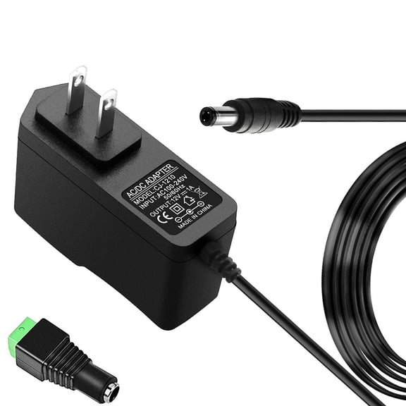 LujingZ 12V 1A Universal Power Supply AC Adapter 100-240V 50-60Hz to DC 12V Power Cord 5.5mm x 2.5mm Barrel Connector Compatible with CCTV Camera LED Strip Lights Routers BT Speakers