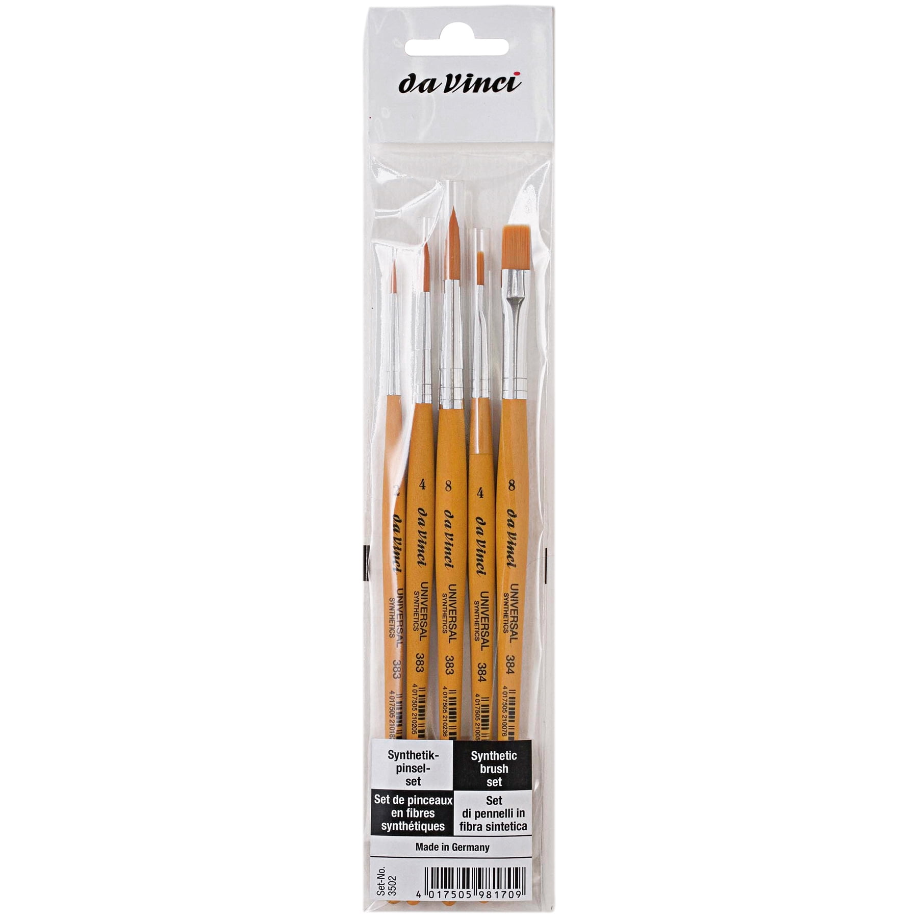 da Vinci UNIVERSAL School Brushes, Synthetic, All Paint Types, Assorted, 5 Per Set, 2 Sets